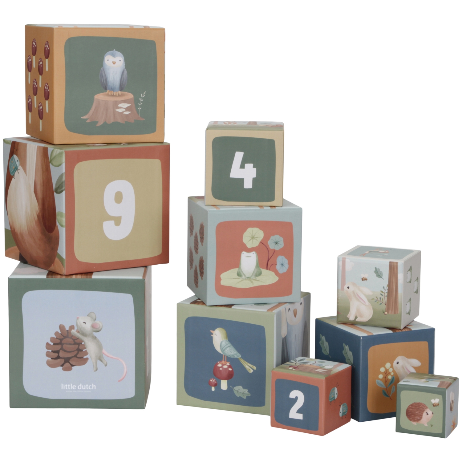 Little Dutch - Cubes à empiler en carton FSC Forest Friends