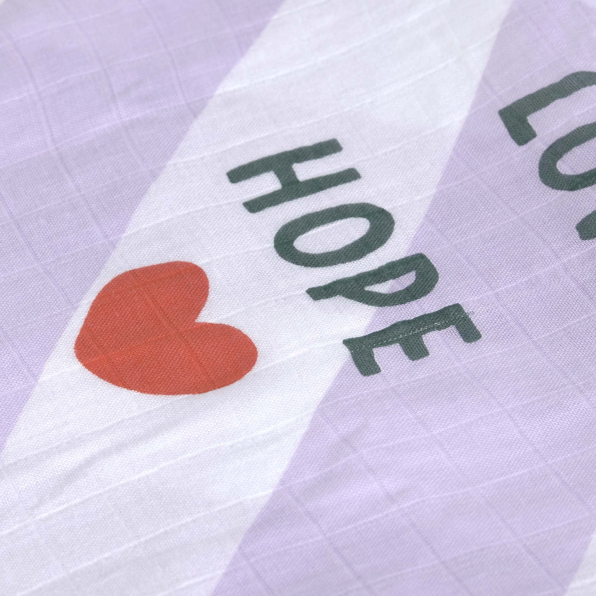 Lot de 2 langes Happy Rascals Coeur lavande (120 x 120 cm) (Lassig) - Image 8