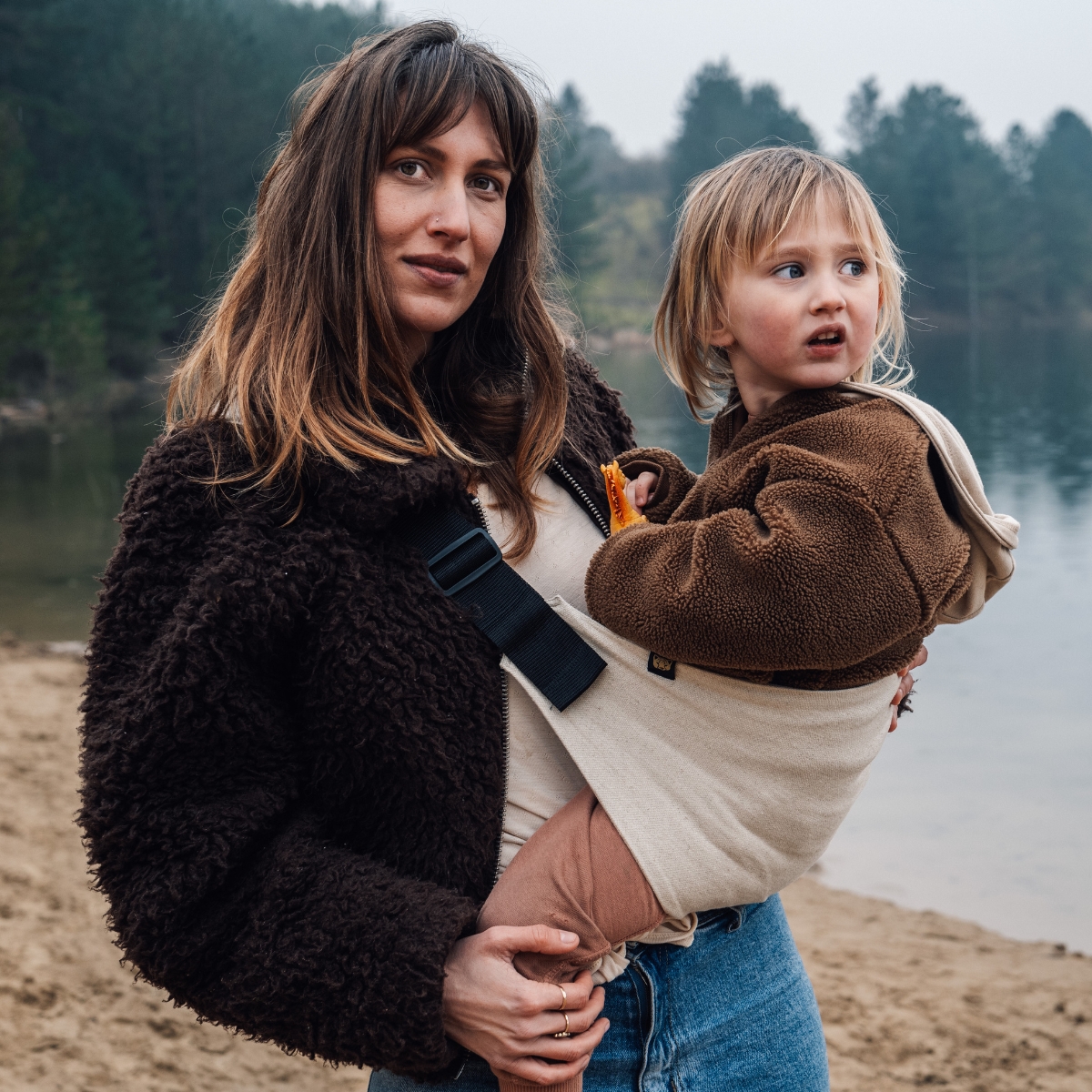 Porte bébé enfant en lin Sand (Wildride) - Image 2