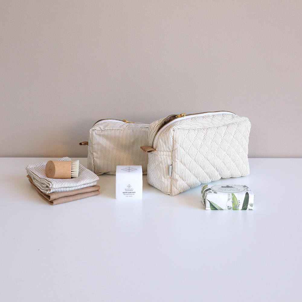Trousse de toilette Classic Stripes Camel (Cam Cam Copenhagen) - Image 1