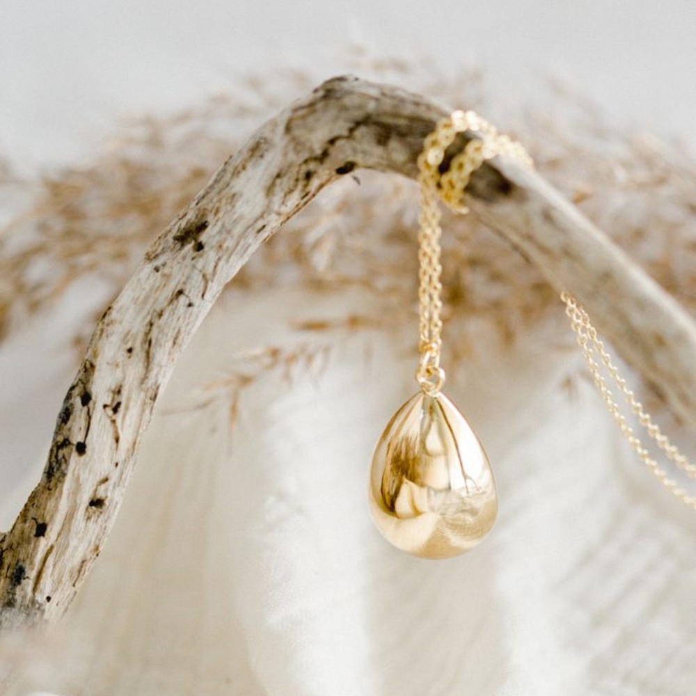 Bola de grossesse Goutte chaîne (or jaune 18 carats) (Pleine Lune) - Image 1