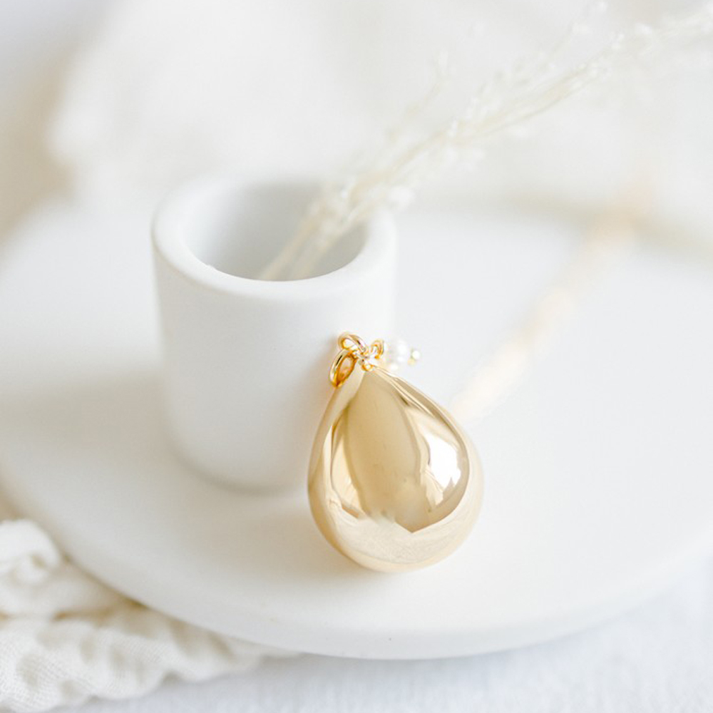 Bola de grossesse Goutte chaîne (or jaune 18 carats) (Pleine Lune) - Image 3