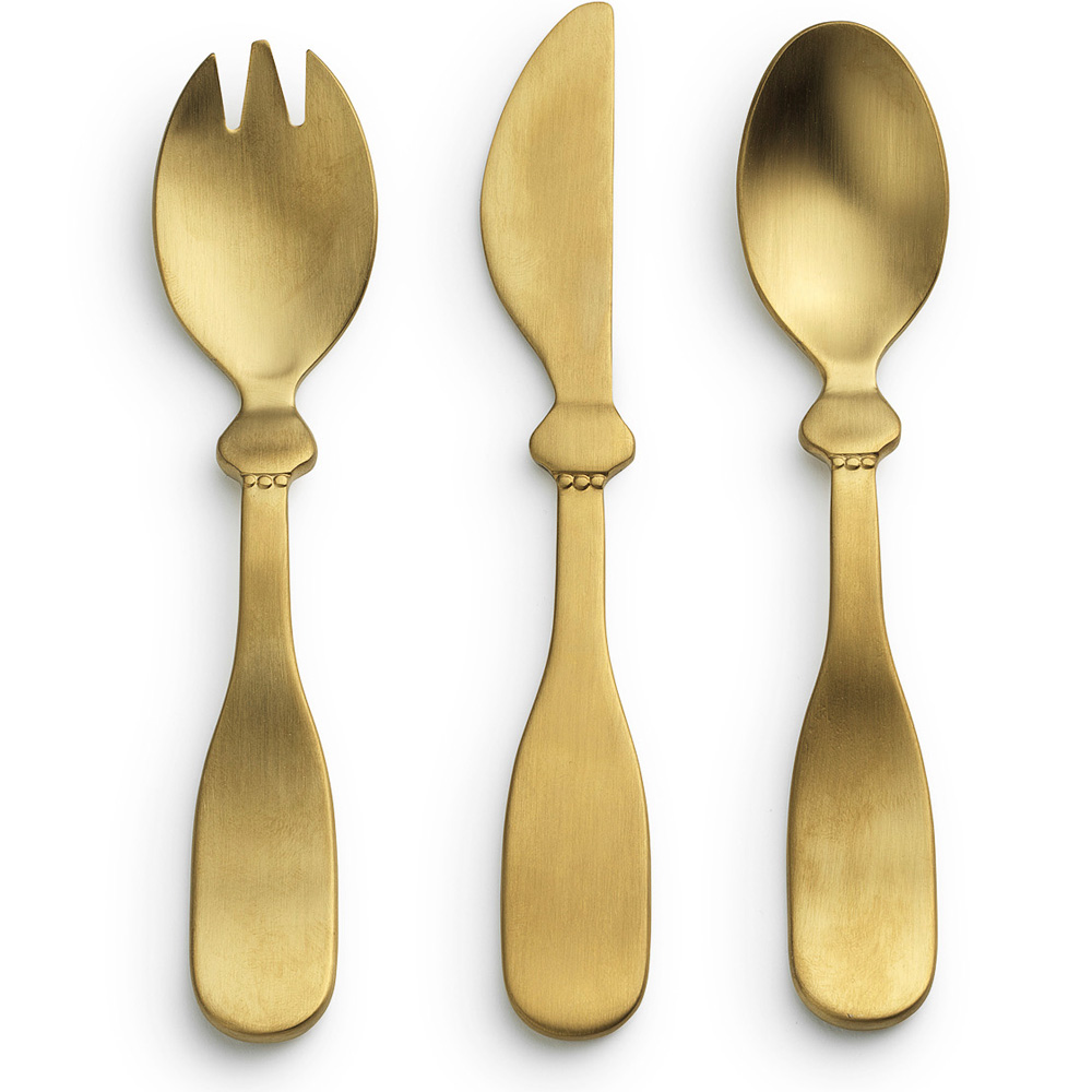 Coffret couverts Matt gold en inox (3 pièces) (Elodie Details) - Image 1