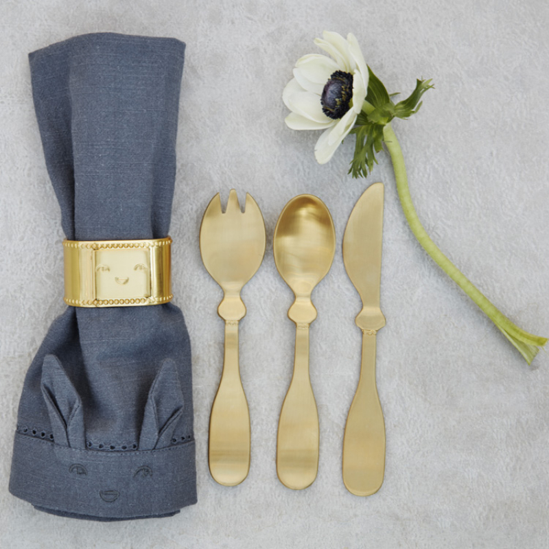 Coffret couverts Matt gold en inox (3 pièces) (Elodie Details) - Image 3