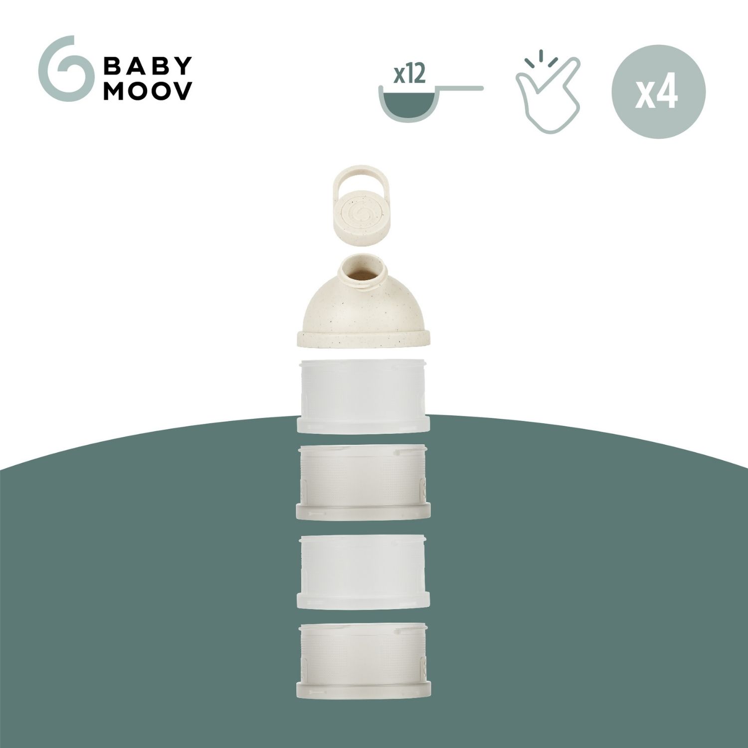 Lot de 4 boîtes doseuses Babydose Mineral Beige (Babymoov) - Image 9