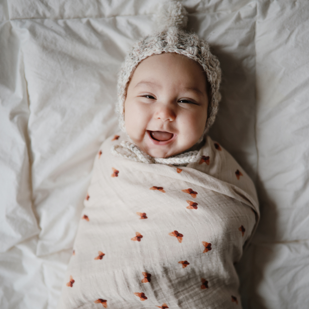 Maxi lange en coton Butterflies (120 x 120 cm) (Mushie) - Image 2