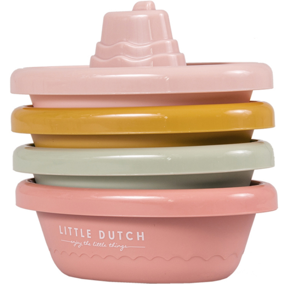 Bateaux de bain à empiler rose (Little Dutch) - Image 1