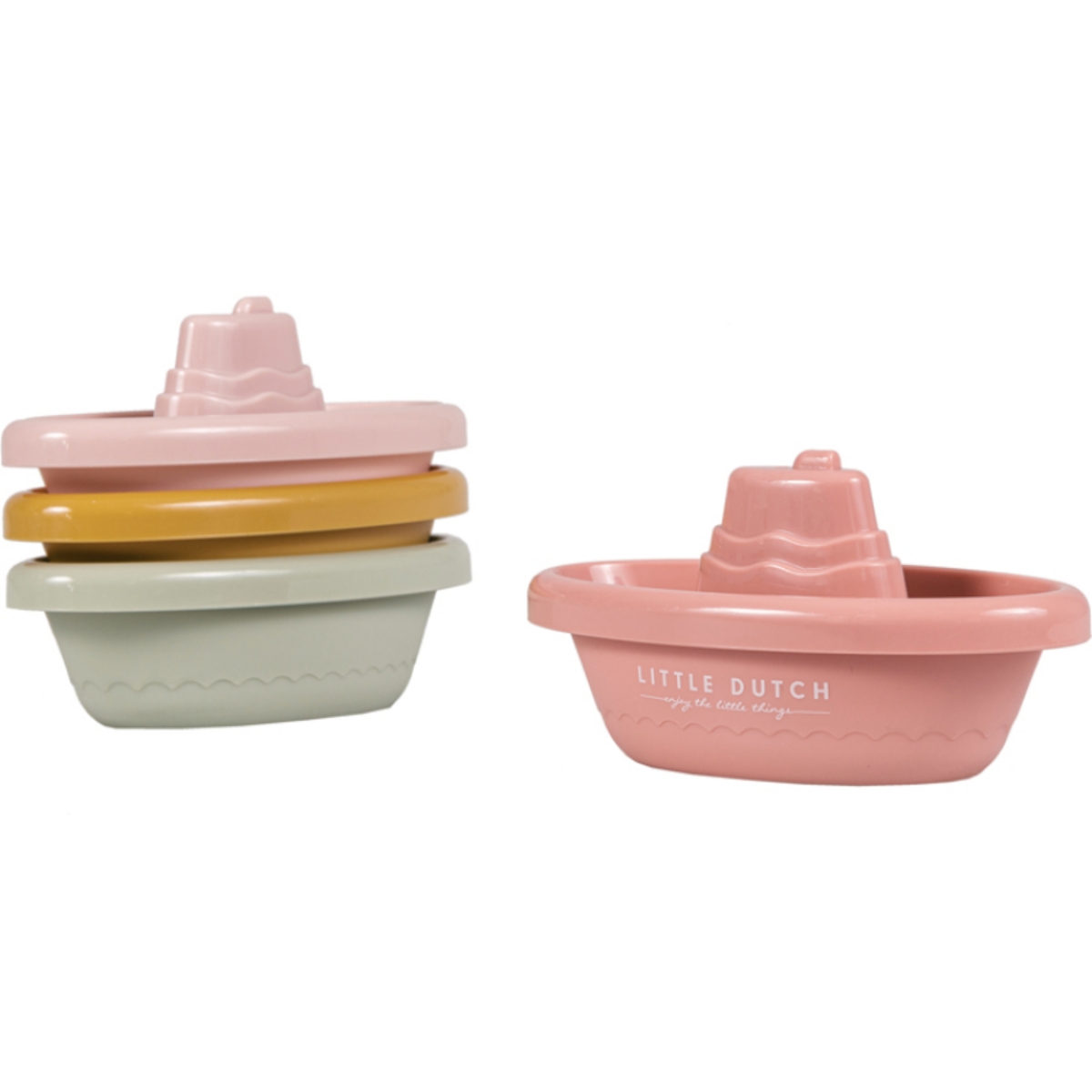 Bateaux de bain à empiler rose (Little Dutch) - Image 5