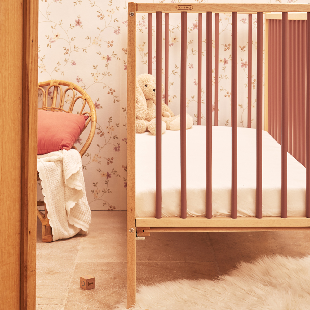 Lit à barreaux en bois Arthur hybride vieux rose (60 x 120 cm) (Combelle) - Image 5