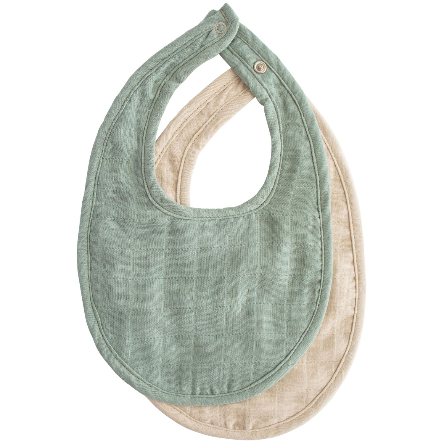 Lot de 2 bavoirs en mousseline Roman Green-Fog (Mushie) - Image 1