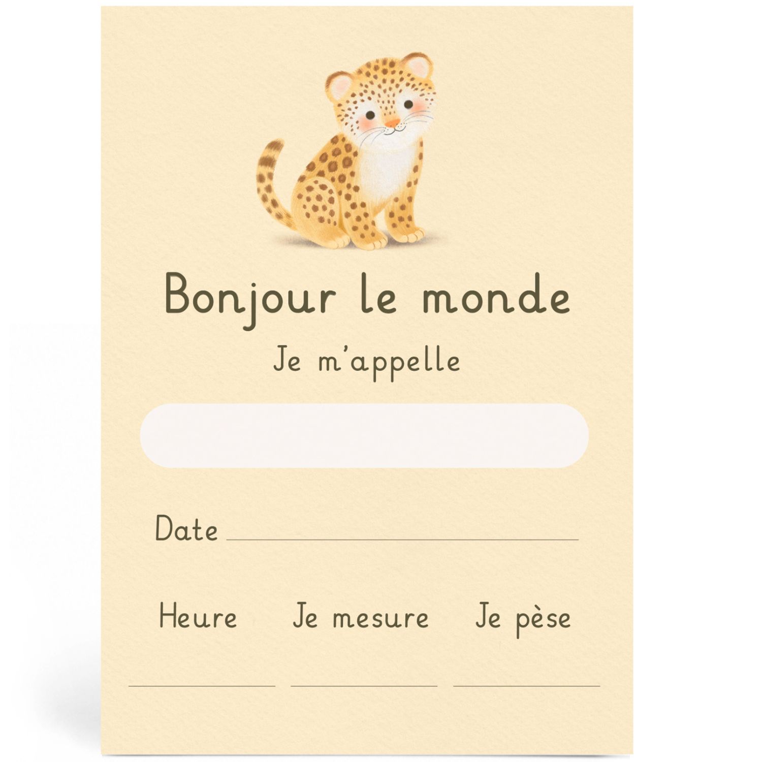 Carte naissance Léopard