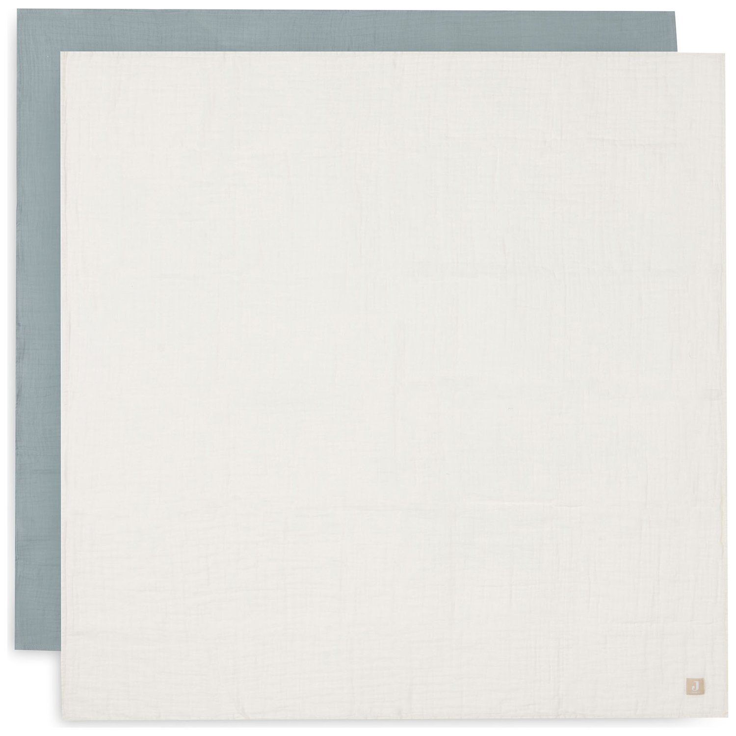Lot de 2 maxi-langes en coton Sea Green-Ivory (115 x 115 cm)