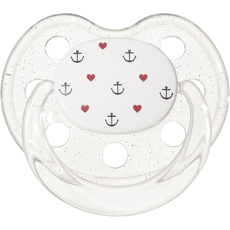 Sucette bébé physiologique ancres et coeurs (0-6 mois) (Le Biberon Français) - Image 1