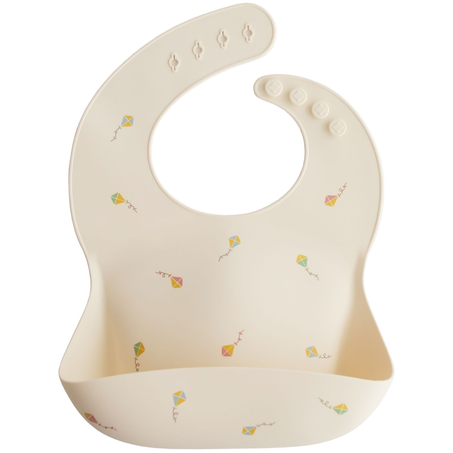 Mushie - Bavoir à poche en silicone Kite