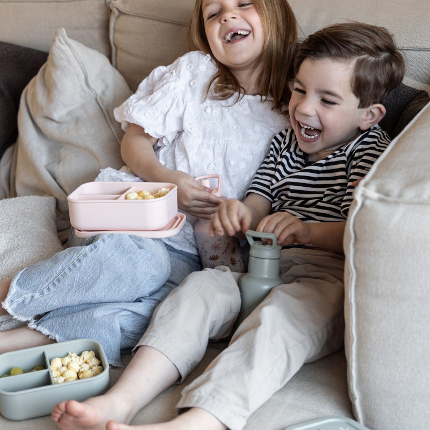 Lunch box 3 compartiments en silicone Ourson sable (Kidzroom) - Image 3