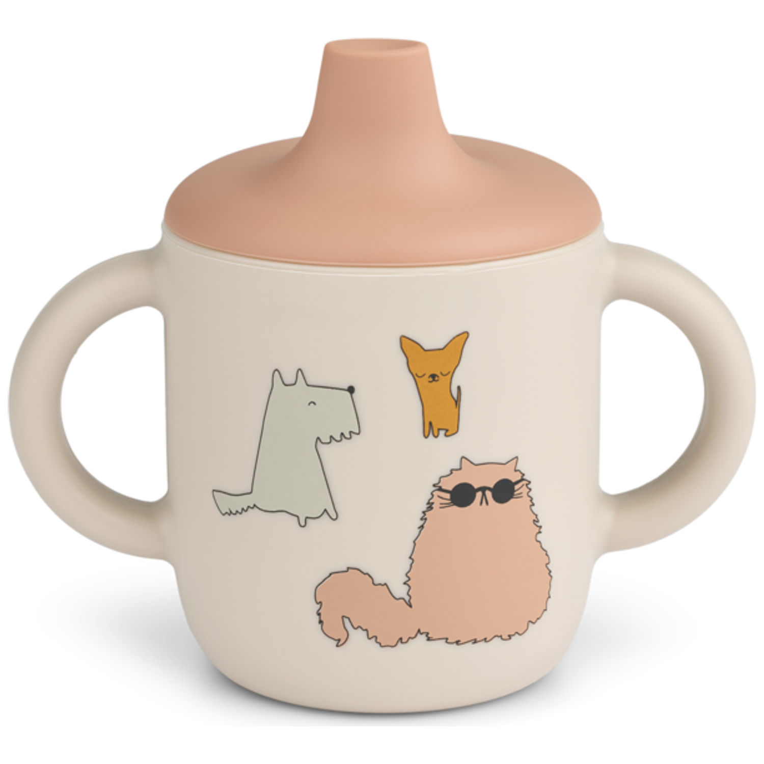 Liewood - Tasse à bec en silicone Neil Cats and Dogs