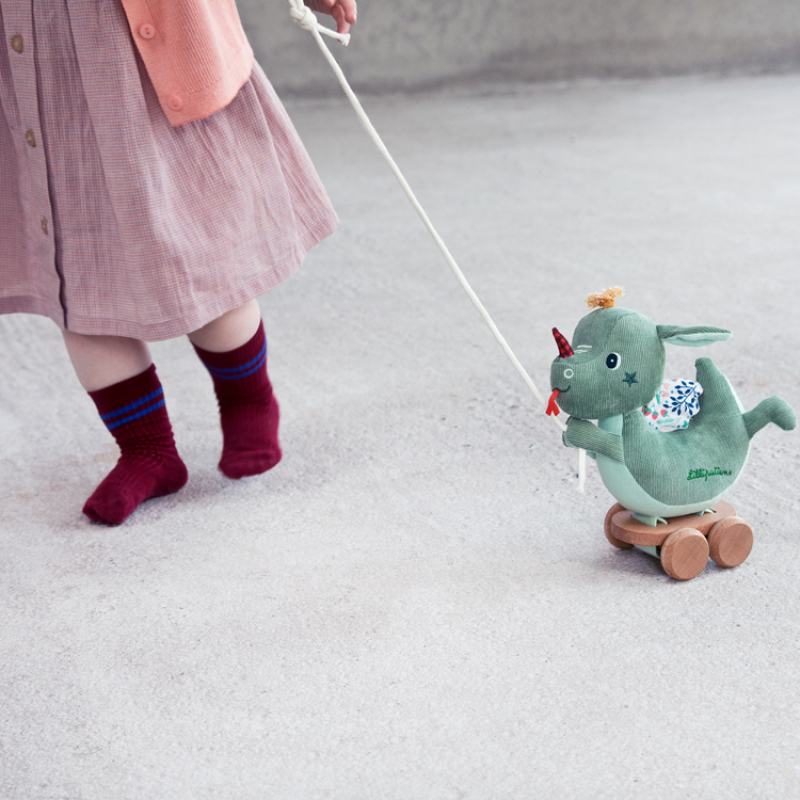 Peluche à tirer Joe le dragon (Lilliputiens) - Image 2