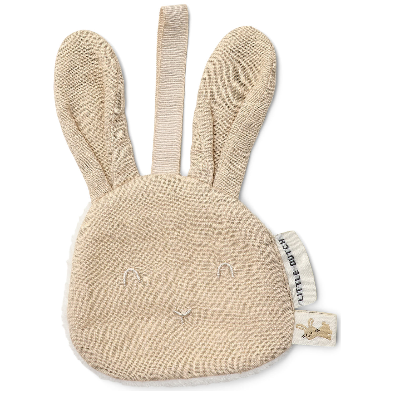 Doudou attache-tétine en gaze de coton Lapin (Little Dutch) - Image 1