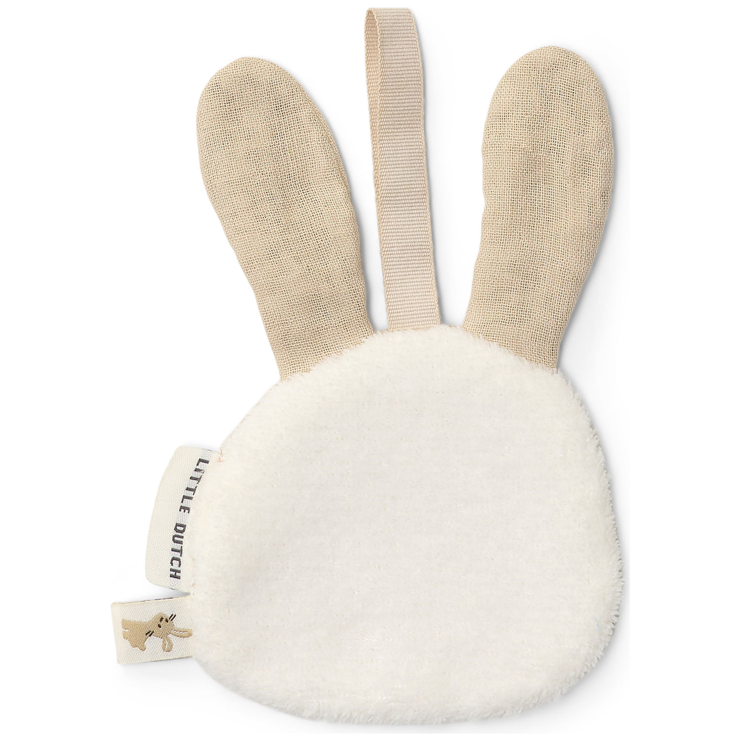 Doudou attache-tétine en gaze de coton Lapin (Little Dutch) - Image 2
