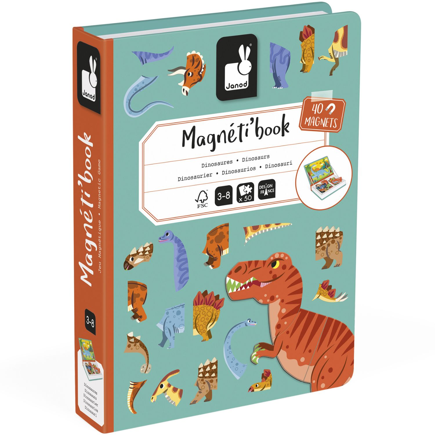 Jeu magnétique Magneti'Book Dinosaures (Janod) - Image 2