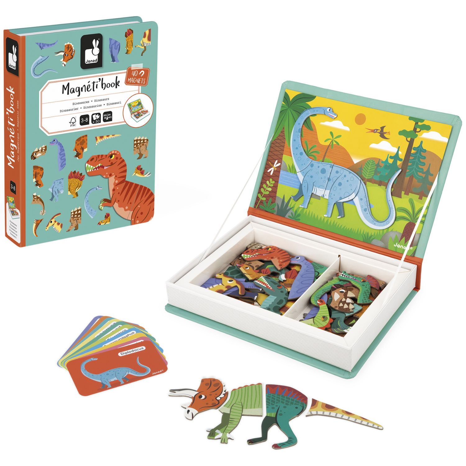 Jeu magnétique Magneti'Book Dinosaures (Janod) - Image 3