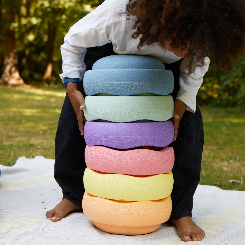 Jeu de motricité Original rainbow pastel (6 blocs) (Stapelstein) - Image 4