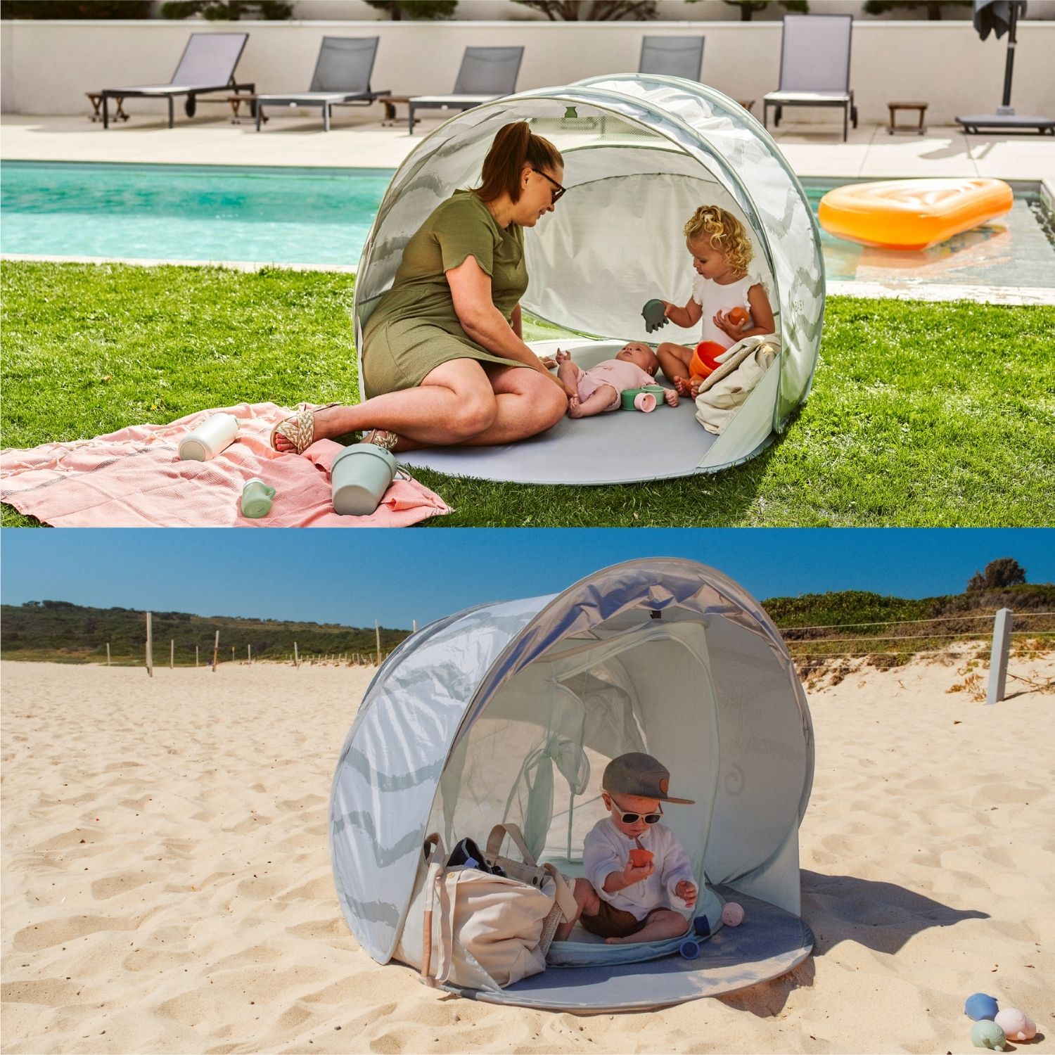 Babymoov - Tente anti-UV rafraîchissante Moov & Protect Green Lagoon