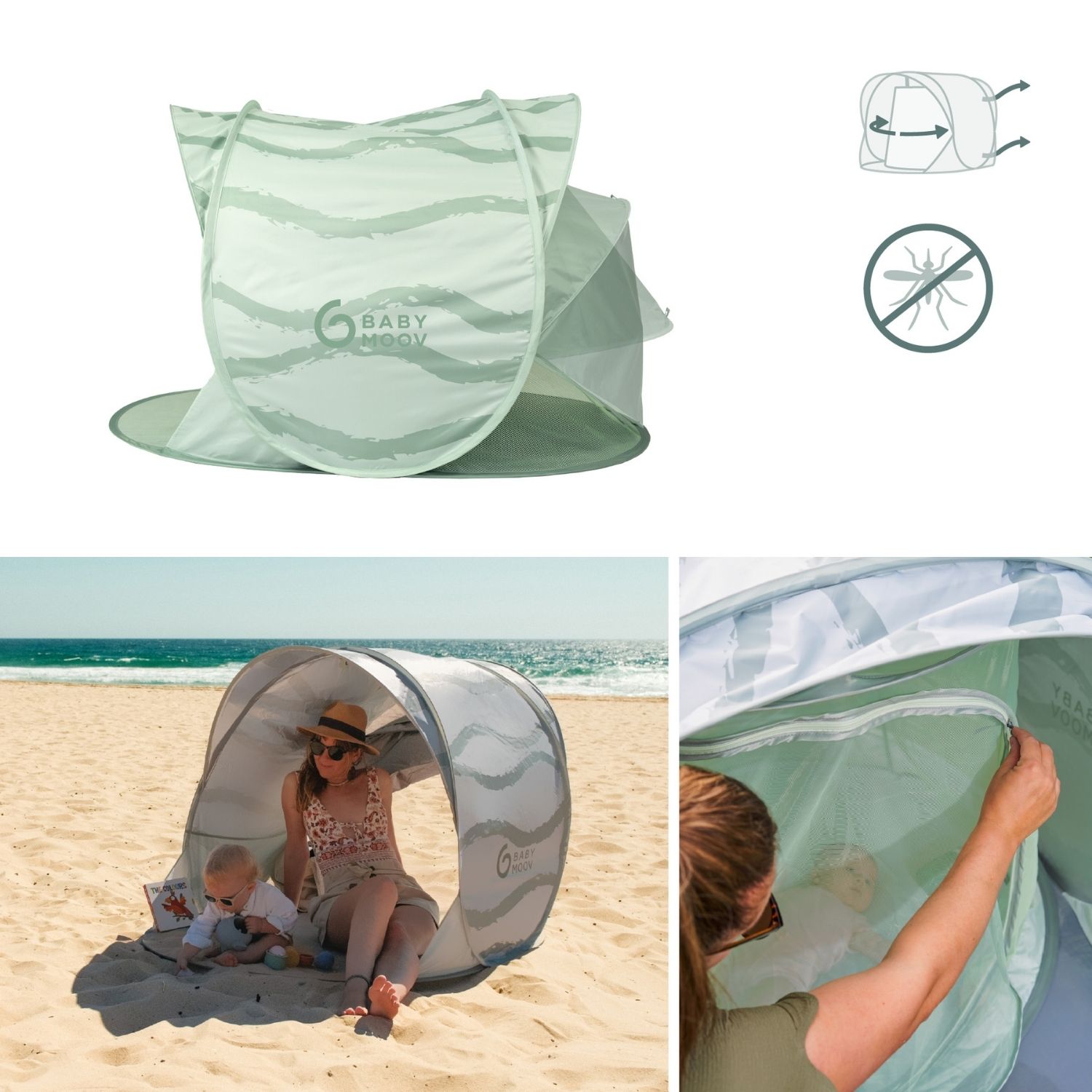 Tente anti-UV rafraîchissante Moov & Protect Green Lagoon (Babymoov) - Image 2