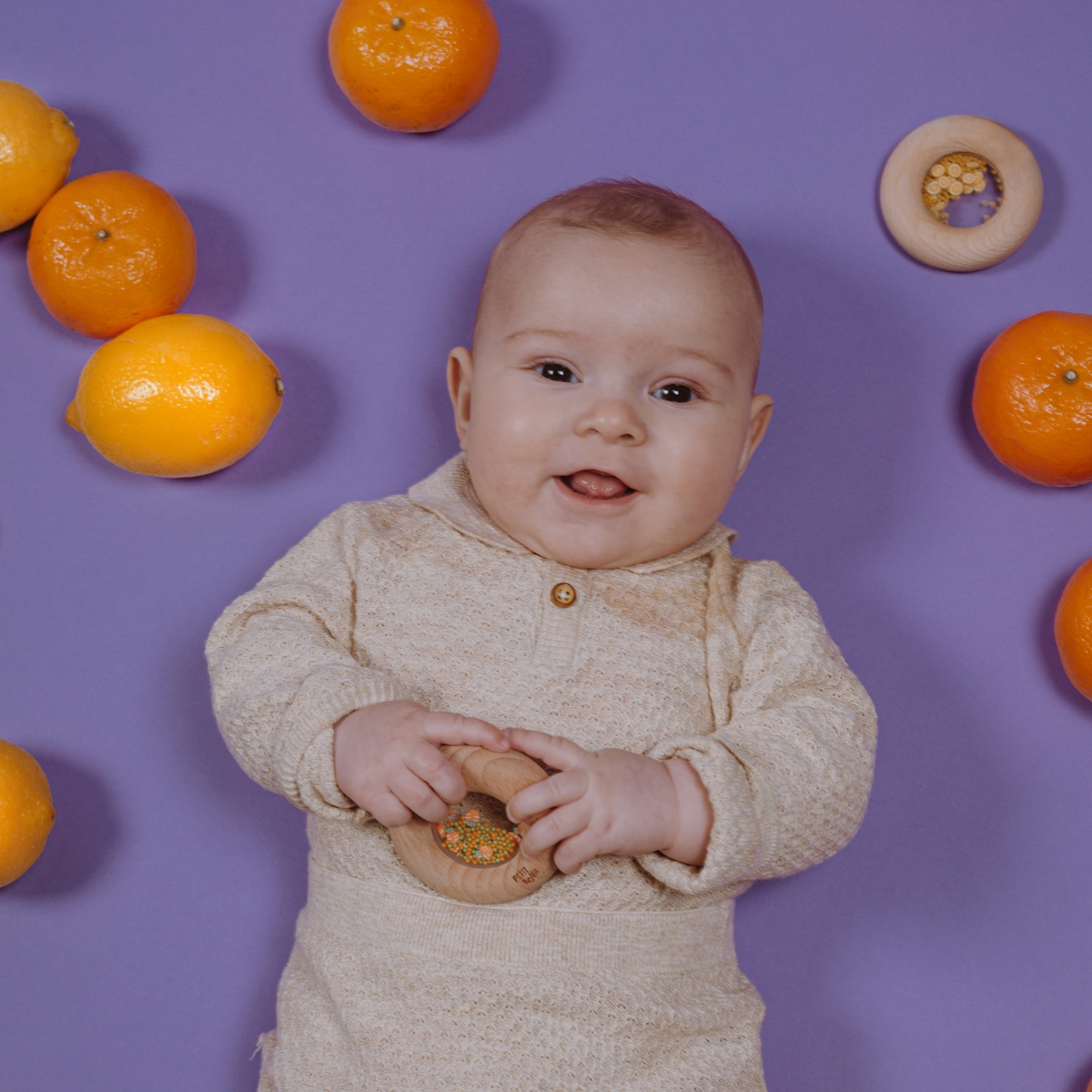 Petit Boum - Hochet sensoriel Sensory Donut carottes