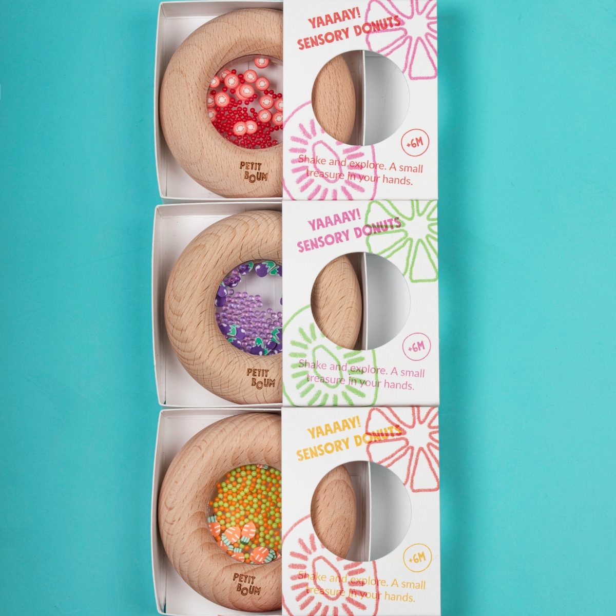 Hochet sensoriel Sensory Donut carottes (Petit Boum) - Image 6