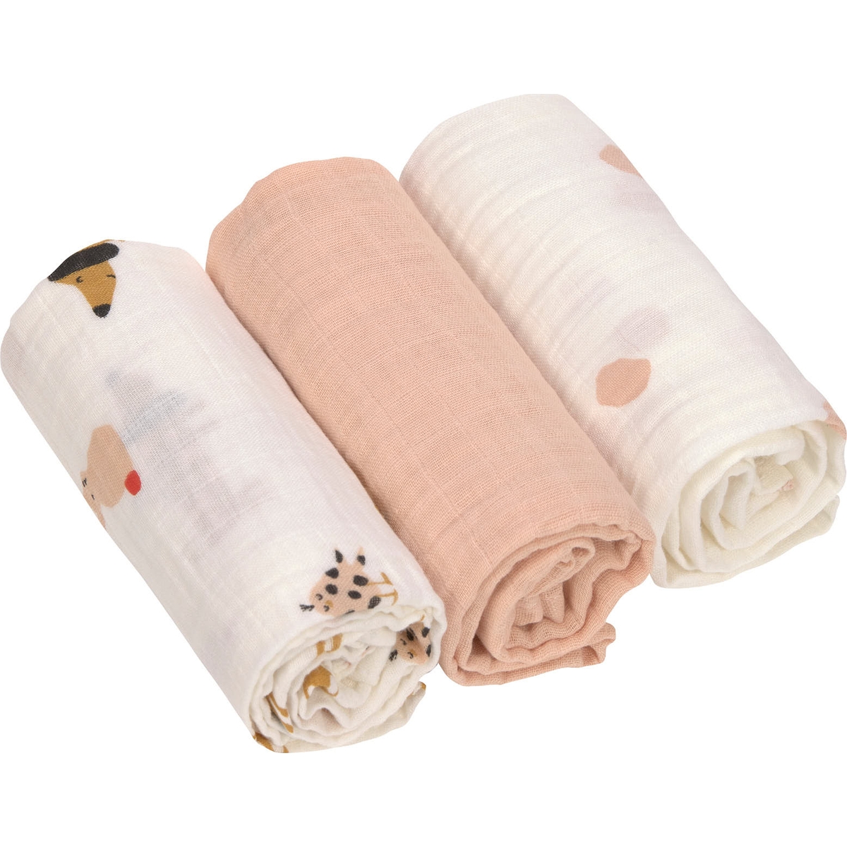 Lot de 3 langes Little Mateys orange épicé (60 x 60 cm) (Lassig) - Image 4