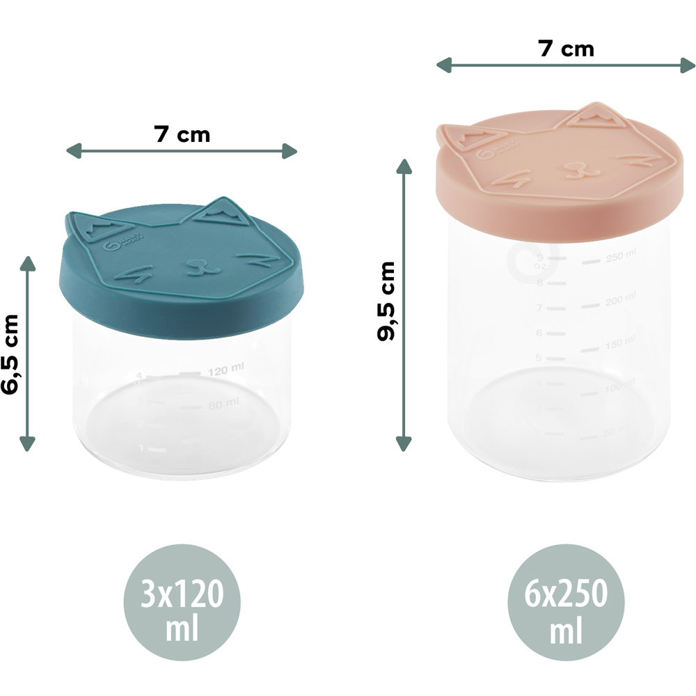 Lot de 9 pots de conservation Isy Bowls (6 x 250ml + 3 x 120ml) (Babymoov) - Image 4