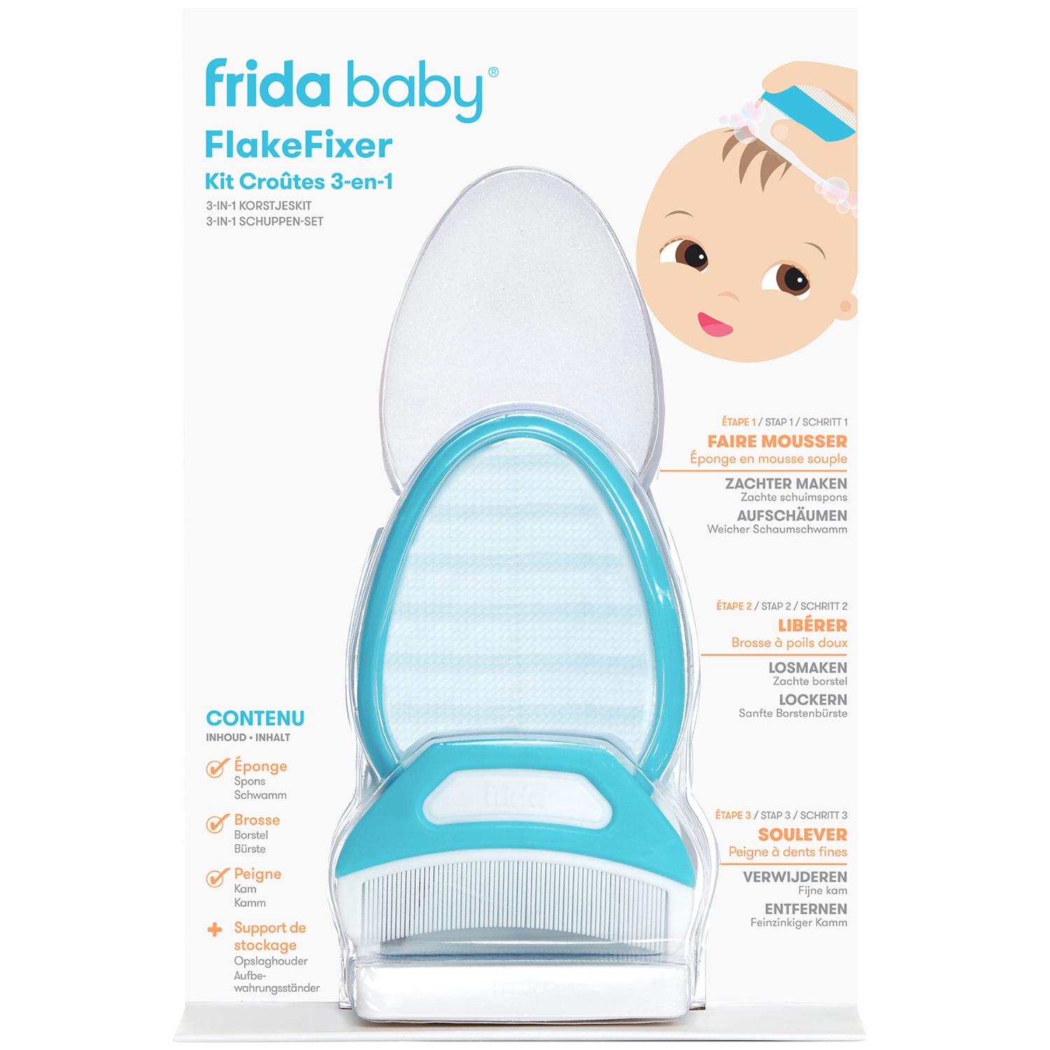 Kit croûtes 3-en-1 pour cheveux bébé (Frida) - Image 8