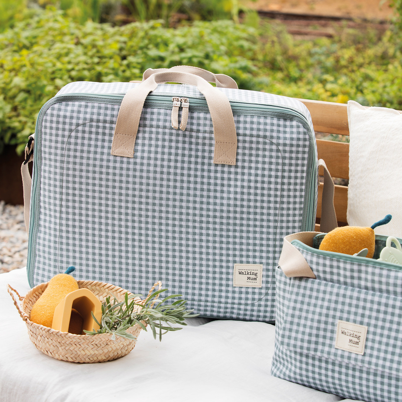 Trousse de toilette I love vichy vert (Walking Mum) - Image 4