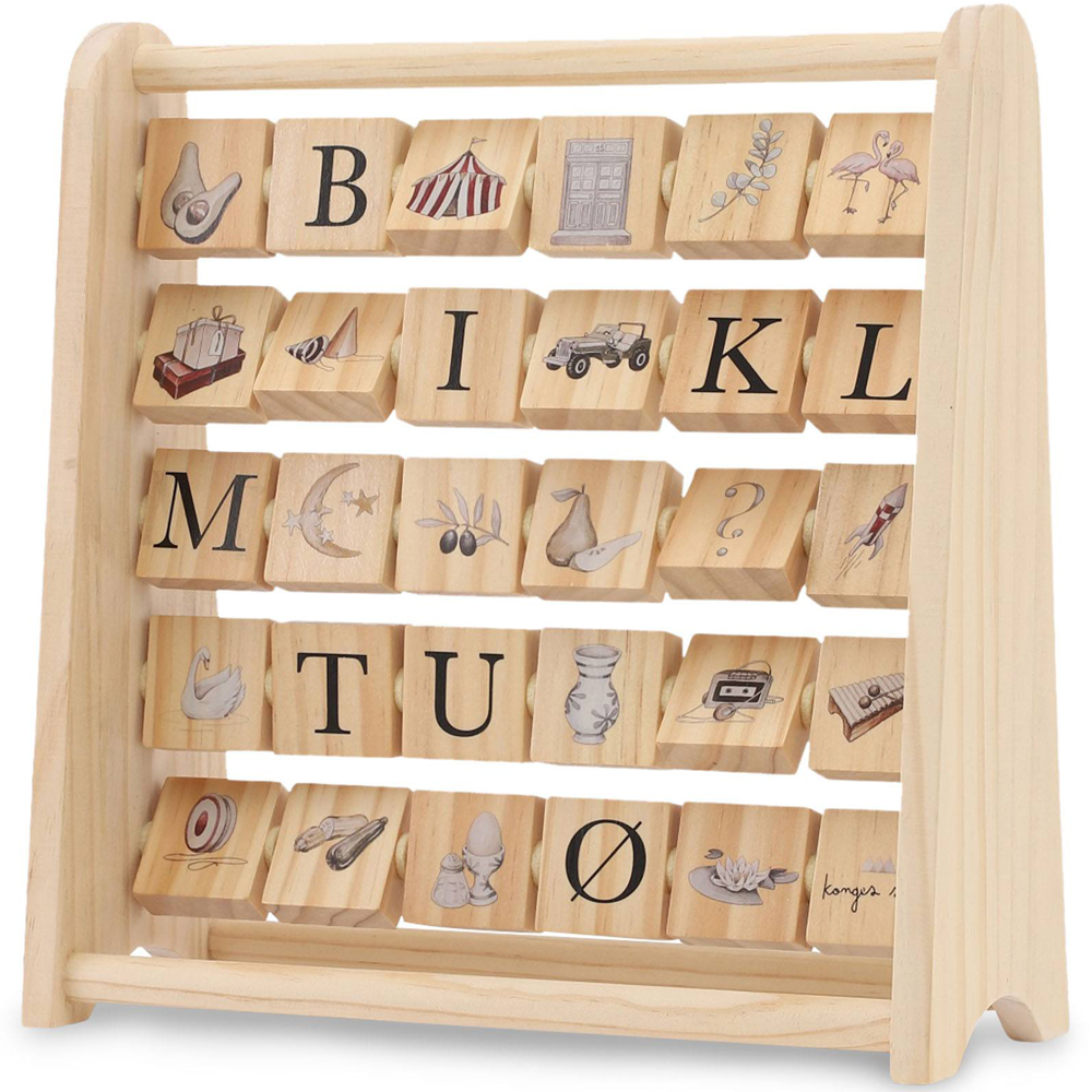 Konges Slojd - Cadre de cubes en bois abécédaire