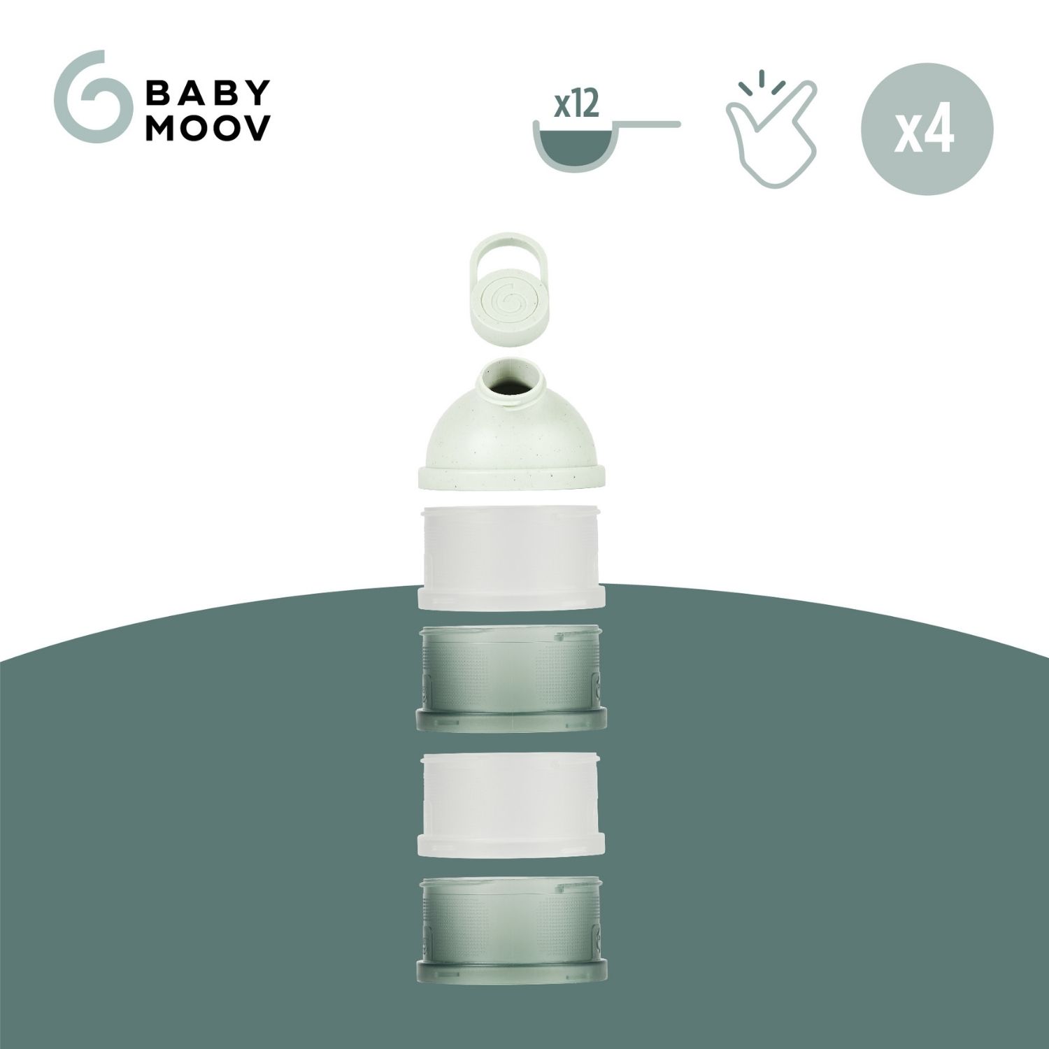 Lot de 4 boîtes doseuses Babydose Mineral Green (Babymoov) - Image 7