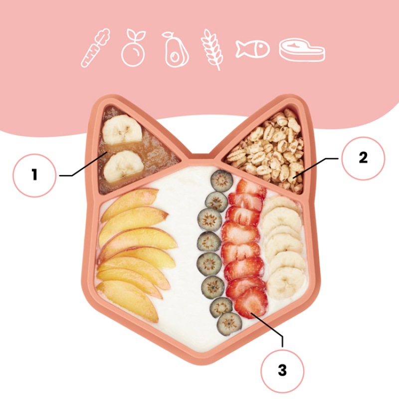 Assiette à compartiments antidérapante Isy renard (Babymoov) - Image 4