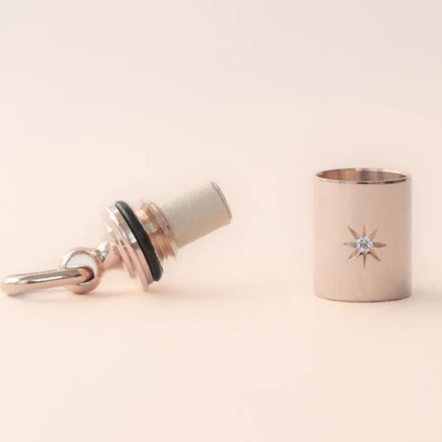 Mon Petit Poids - Pendentif Mon Petit Secret étoilé personnalisable (plaqué or rose)