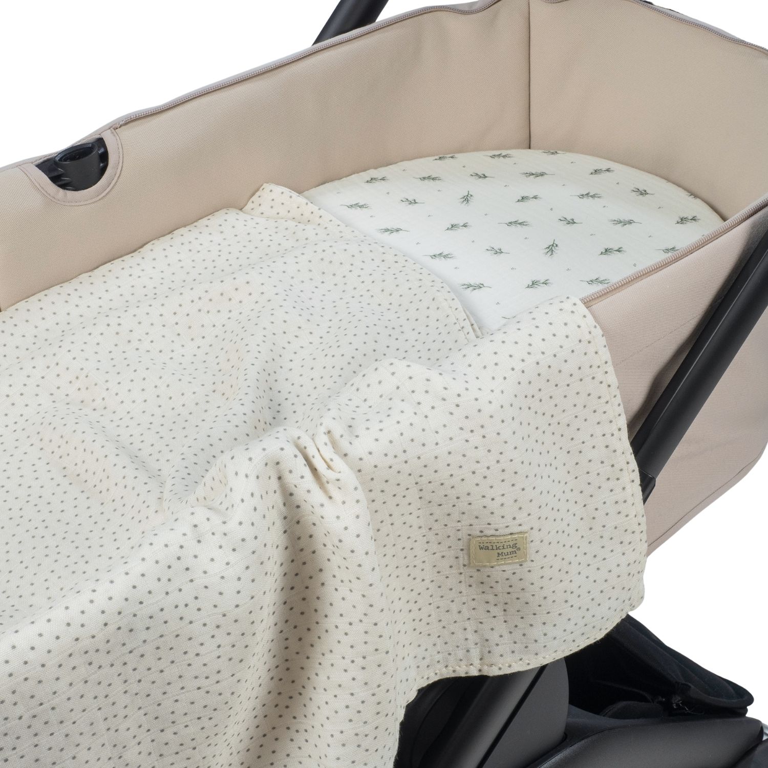 Drap-housse pour nacelle + lange Mimosa Vert (Walking Mum) - Image 1