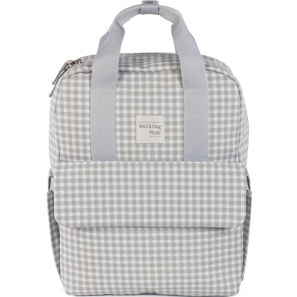 Walking Mum - Sac à dos à langer I love vichy gris