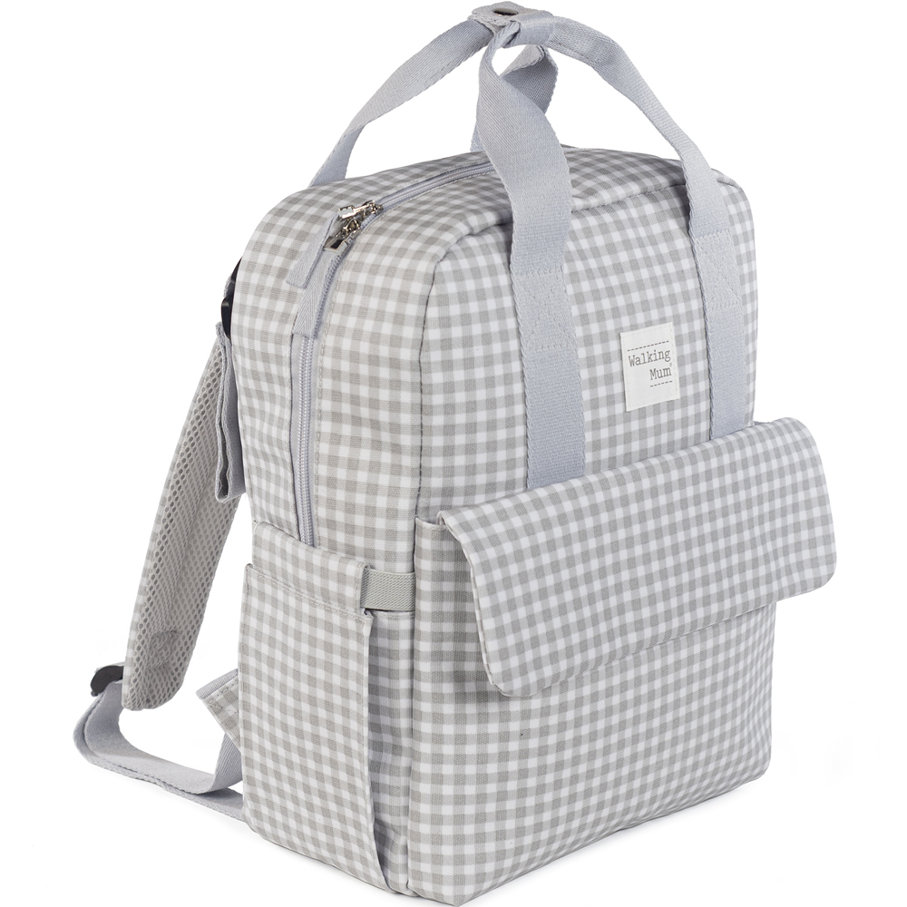 Sac à dos à langer I love vichy gris (Walking Mum) - Image 3