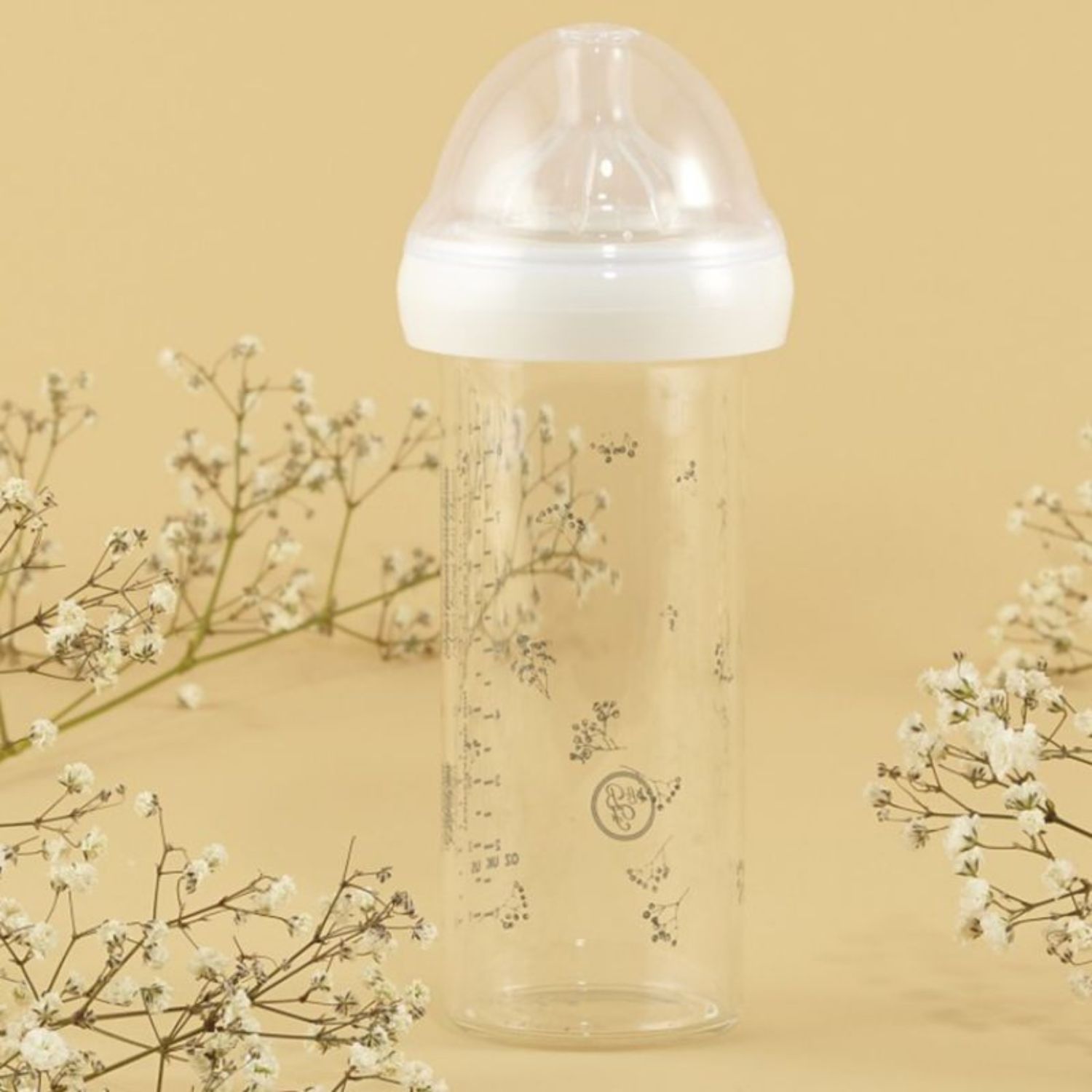 LE BIBERON FRANCAIS Biberon verre anti colique Gypsophile vert (240 ml)