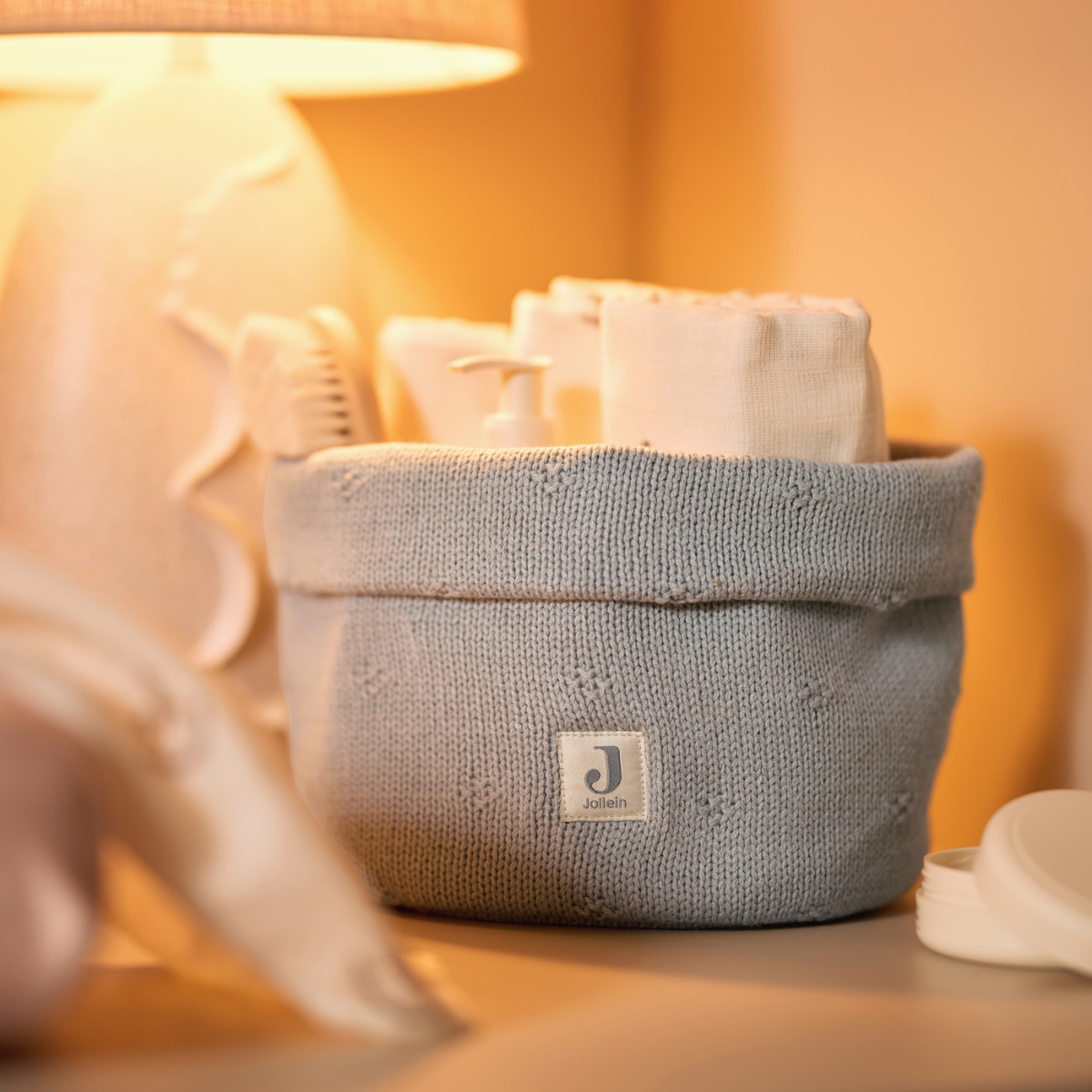 Panier de rangement Cosy Knit Sea Green (14 x 18 cm) (Jollein) - Image 1