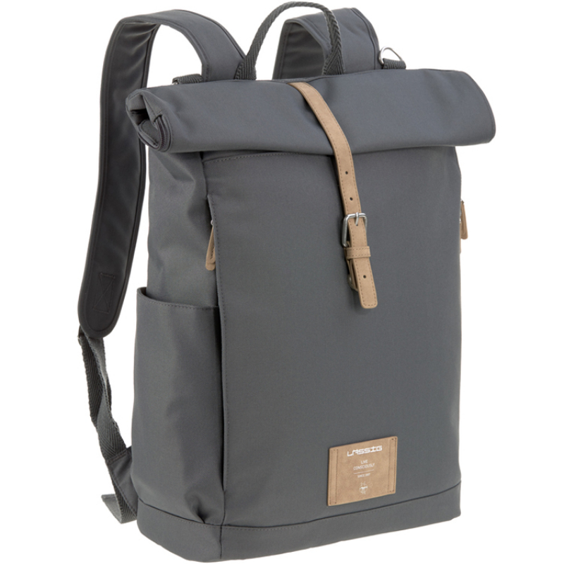 Sac à dos à langer en polyester recyclé Rolltop anthracite (Lassig) - Image 2