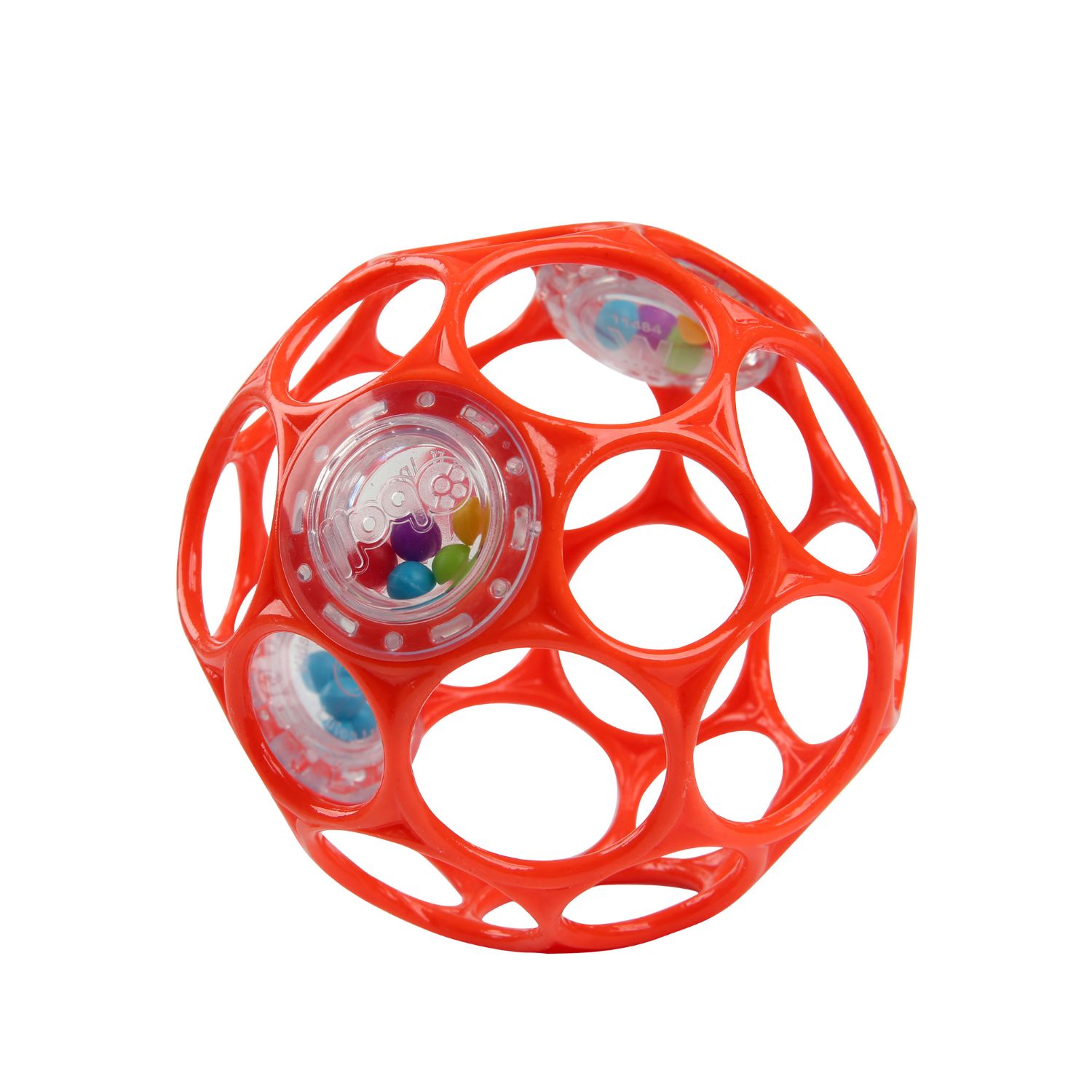 Oball - Balle hochet sensoriel rouge