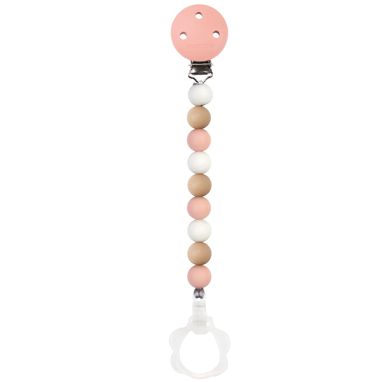 Nattou - Attache sucette Lapidou rose