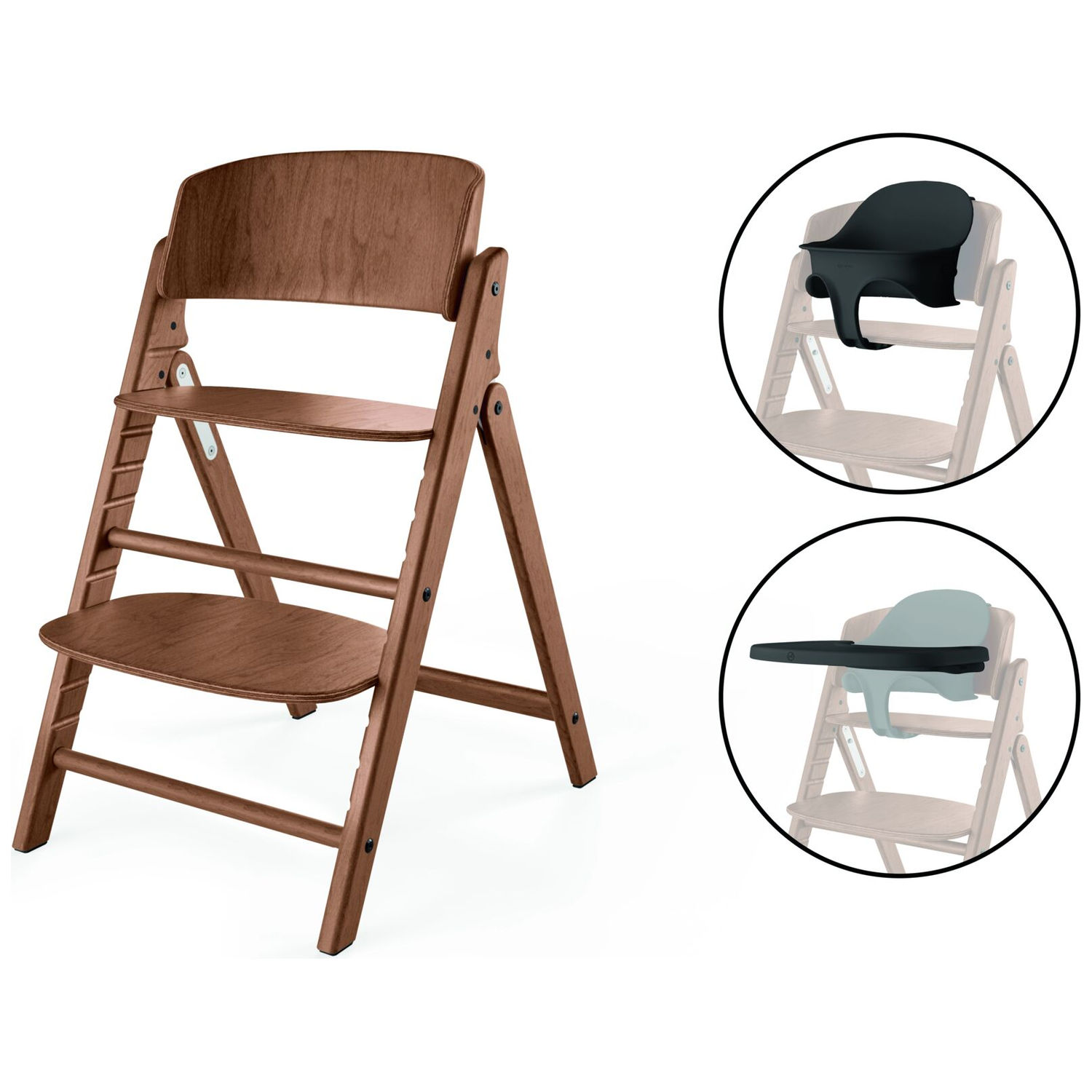 Chaise haute évolutive Click & Fold 3 in 1 All Natural Dark