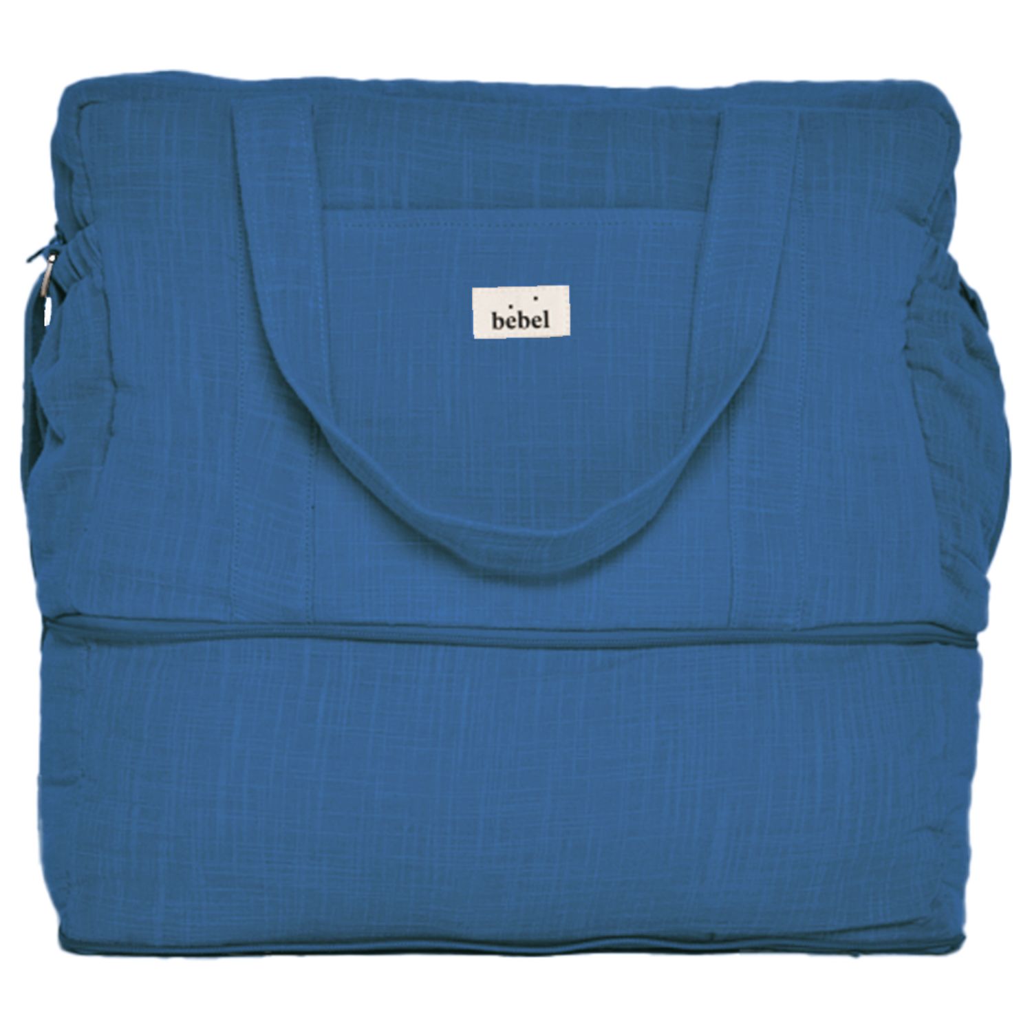 Sac à langer 24/48h effet lin bleu capri (BEBEL) - Image 5