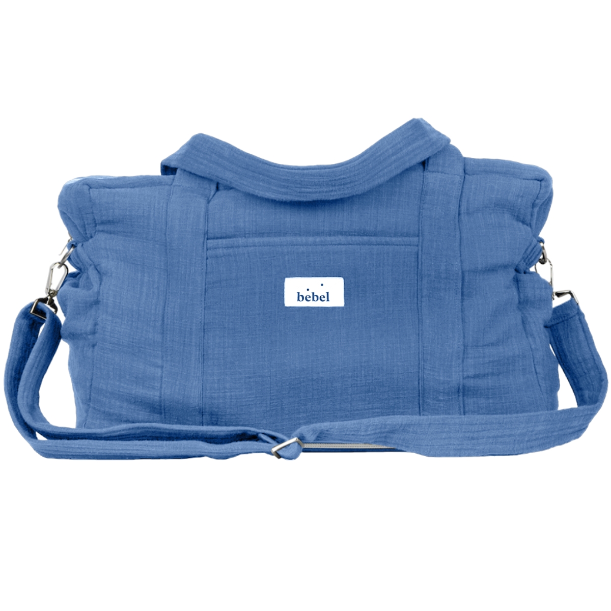 Sac à langer 24/48h effet lin bleu capri (BEBEL) - Image 6