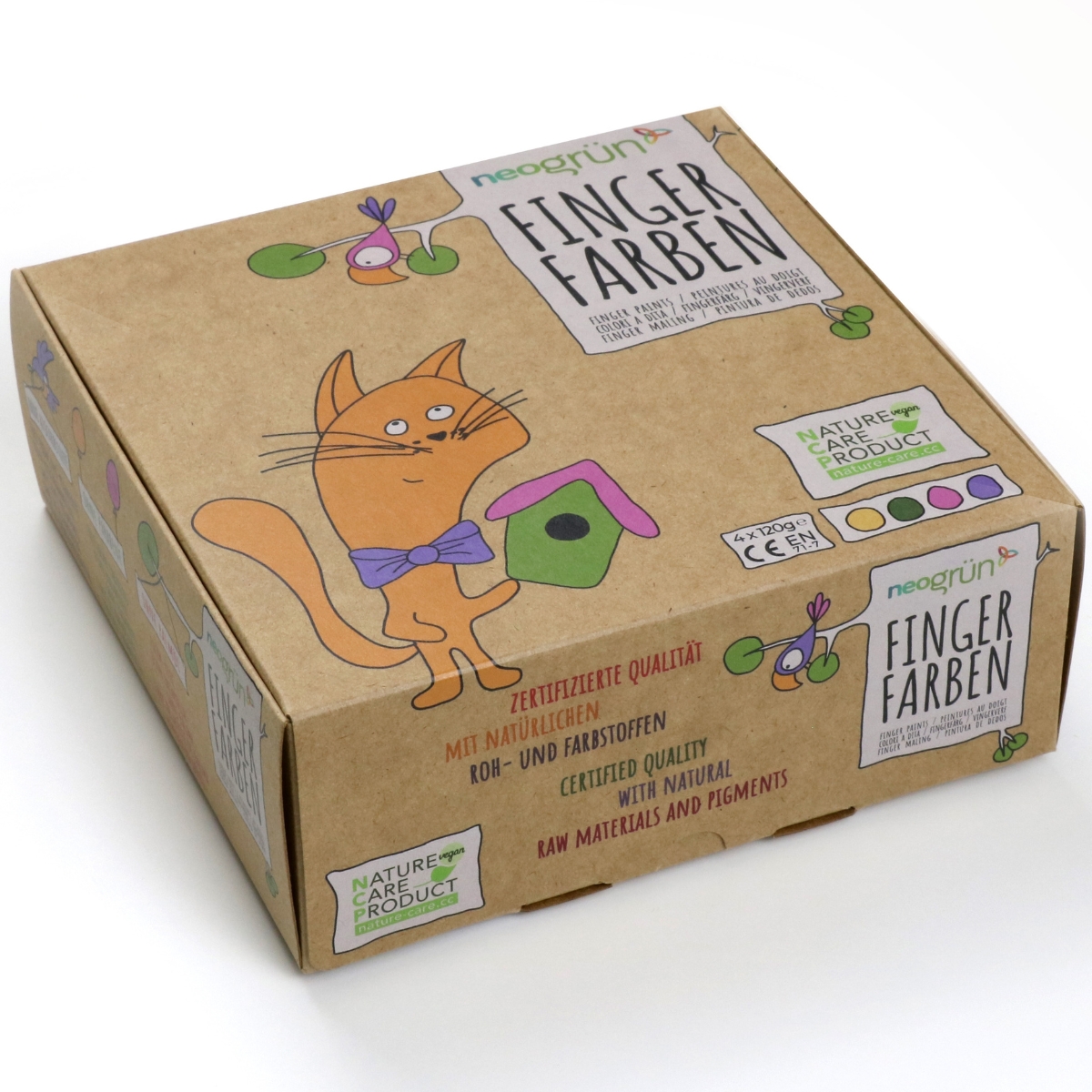 Coffret Luka peinture aux doigts naturelle et vegan (assort. 4 pots) (Neogrün) - Image 8